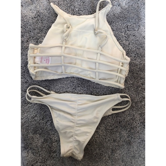 Xhilaration White Lace Bikini Set - Top M Bottom S - Picture 2 of 2